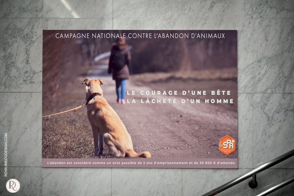 affiche spa contre l'abandon de chien