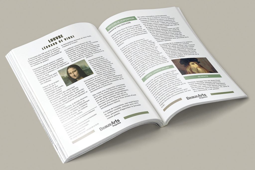 Mise en pages magazine les beaux arts